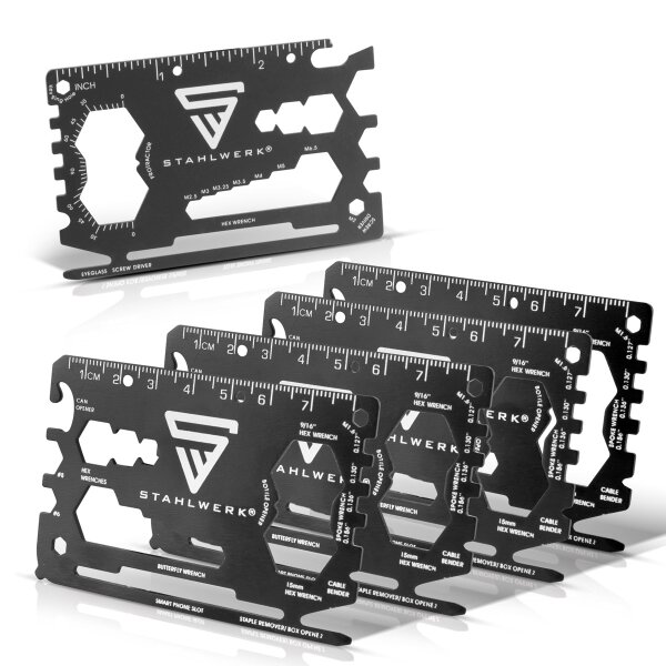 Toolcard 18 en 1 outil multifonctionnel au format carte ensemble de 3 en acier